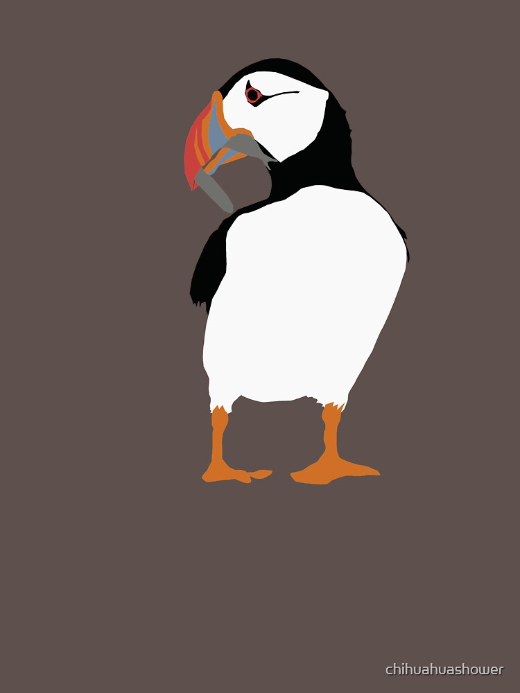 Puffins in green by chihuahuashower