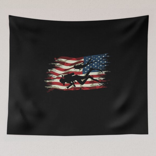 Item preview, Scuba Diver with American Flag designed and sold by bangdoom.