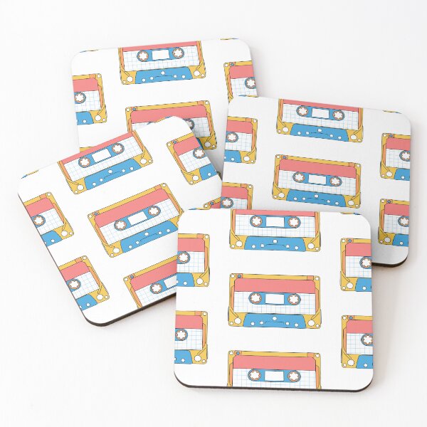 Item preview, Orange Red Yellow and Blue Cassette Tape Retro Vintage Music 1980s 1990s designed and sold by marie-inks.