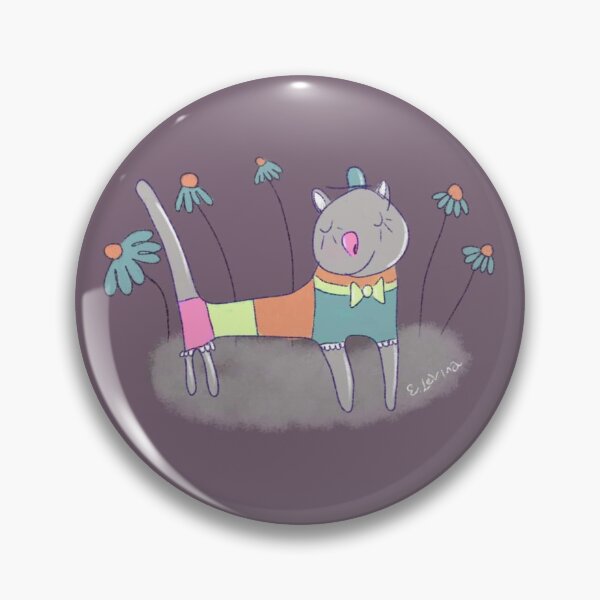 Item preview, Dandy Cat en traje de bloque de color y bombín con flores de margarita azul designed and sold by Elizaveta Levina.