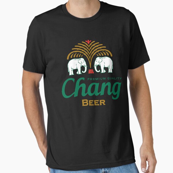Item preview, Thailand chang beer bottle label เบียร์ ช้าง essential t shirt designed and sold by lakelachle5703.