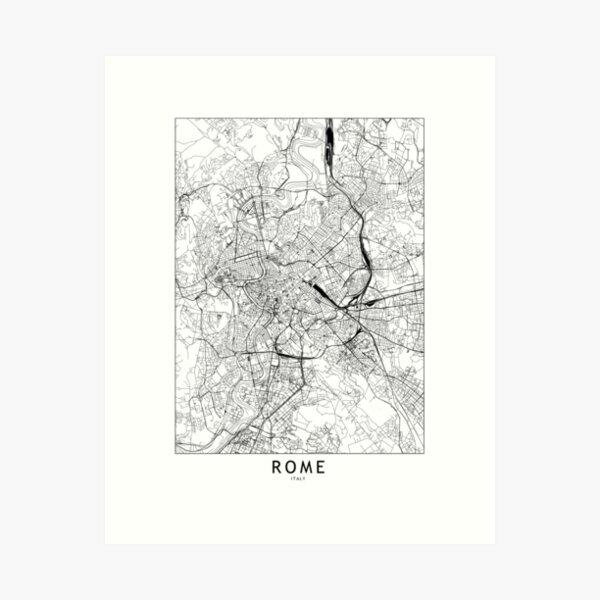 Item preview, Rome White Map designed and sold by multiplicitymap.