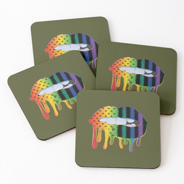 Item preview, LGBTQ American Flag Pattern Lips Rainbow Gay Pride Flag designed and sold by Art2Me.