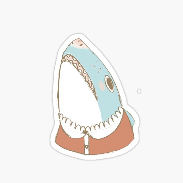 Cute Shark, in a Lace Collar Sticker