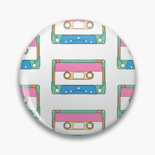 Item preview, Green Orange Pink Yellow and Blue Cassette Tape Retro Vintage Music 1980s 1990s designed and sold by marie-inks.