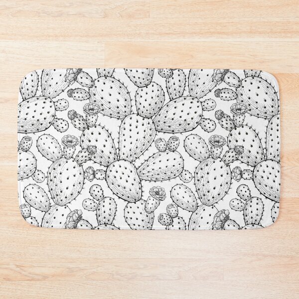 Item preview, Flowering opuntia in black and white designed and sold by Katerina Mitkova Kirilova.