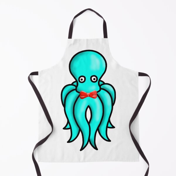 Item preview, light blue octopus with bow designed and sold by octo-PS.