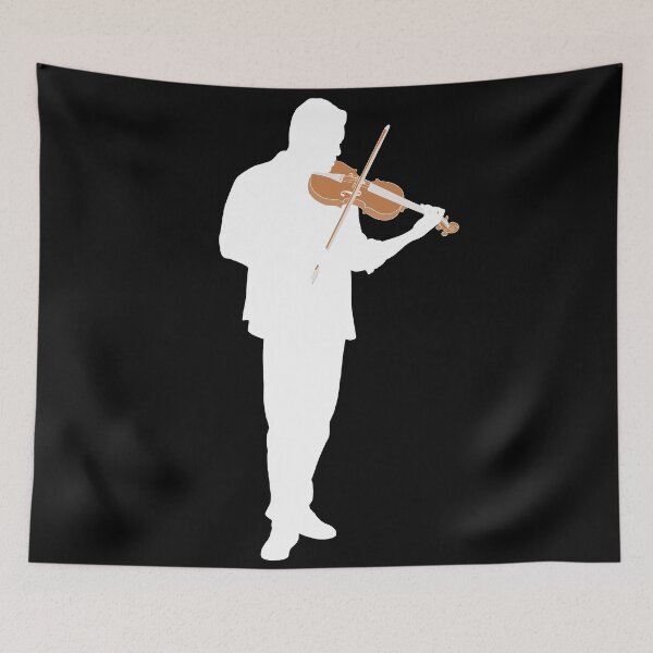 Item preview, White Silhouette Violin Player - Violinist designed and sold by limitLIS.