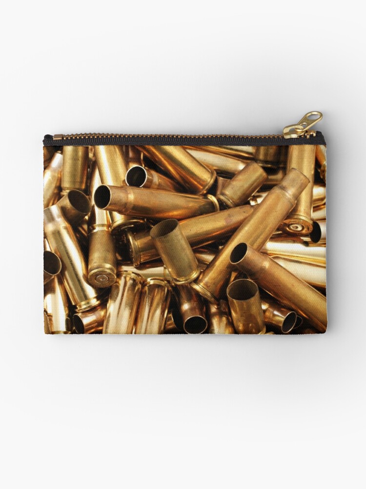 Empty, used, assorted, spent brass bullet casings Zipper Pouch for Sale by  tethysimaging