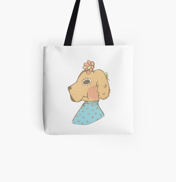 Cute Pup, with A Flower in her Ear All Over Print Tote Bag