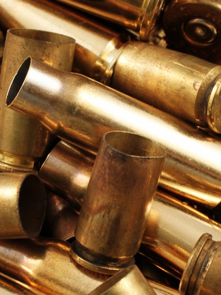 Empty, used, assorted, spent brass bullet casings Greeting Card