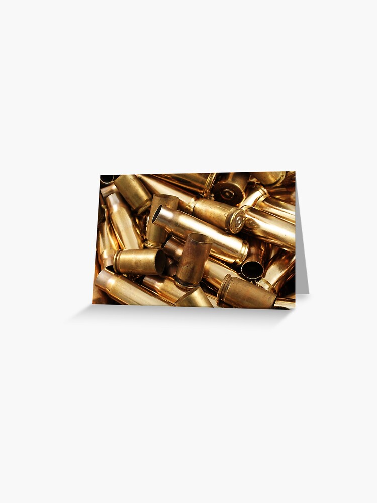 Empty, used, assorted, spent brass bullet casings | Greeting Card