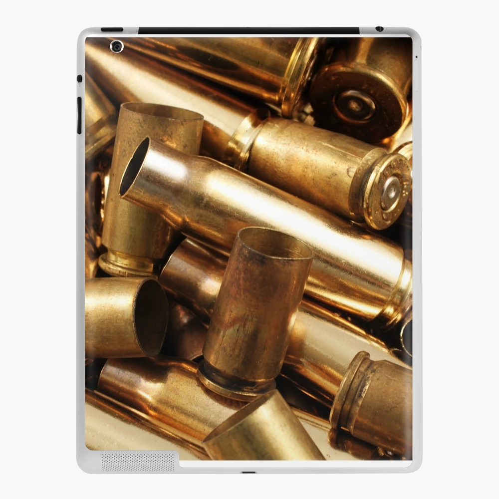 Empty, used, assorted, spent brass bullet casings Photographic Print for  Sale by tethysimaging