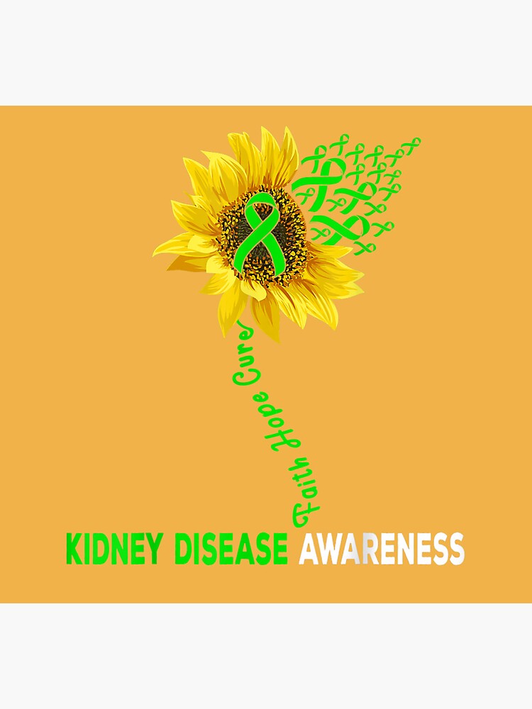 "Faith Hope Cure Kidney Disease Sunflower Puzzle Pieces" Poster for
