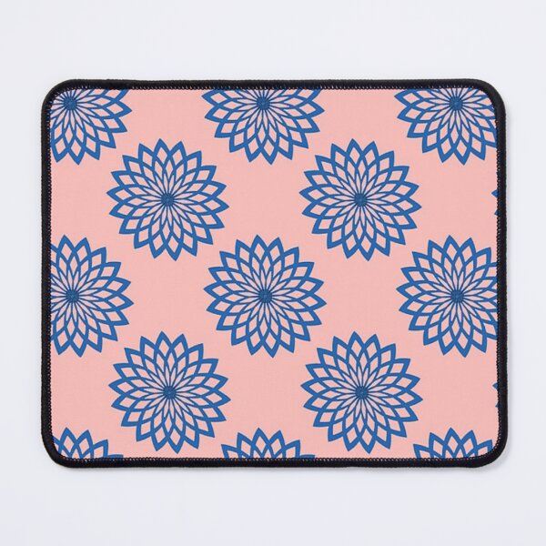 Item preview, Blue abstract floral on pink designed and sold by tetibright.
