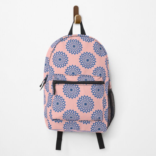 Item preview, Blue abstract floral on pink designed and sold by tetibright.
