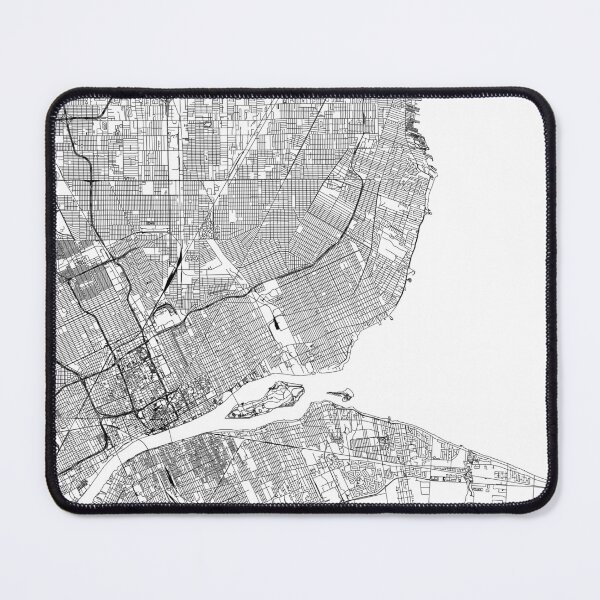 Item preview, Detroit White Map designed and sold by multiplicitymap.