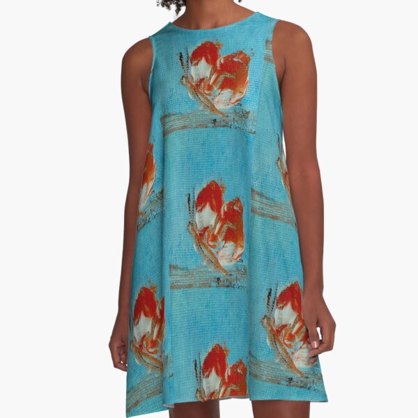 Orange butterfly A-Line Dress