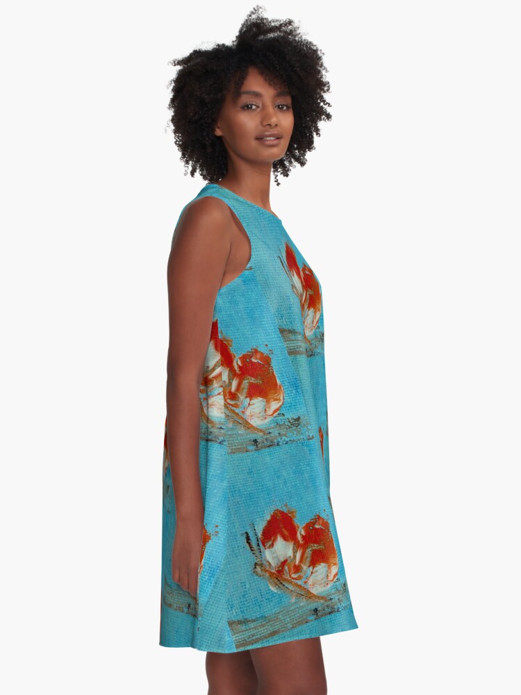 Alternate view of Orange butterfly A-Line Dress