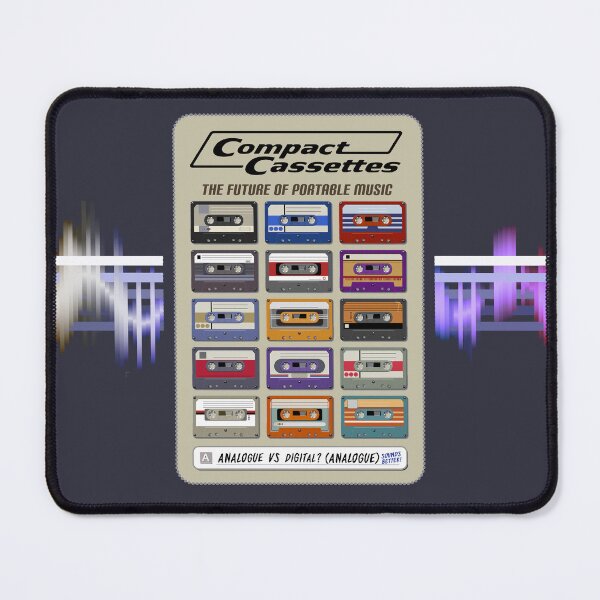 Item preview, Compact Cassettes - The Future of Portable Music (Analogue VS Digital? Analogue Sounds Better!) Retro Style ad for Audio Tapes (Beige Background) designed and sold by RetroTeeStudio.