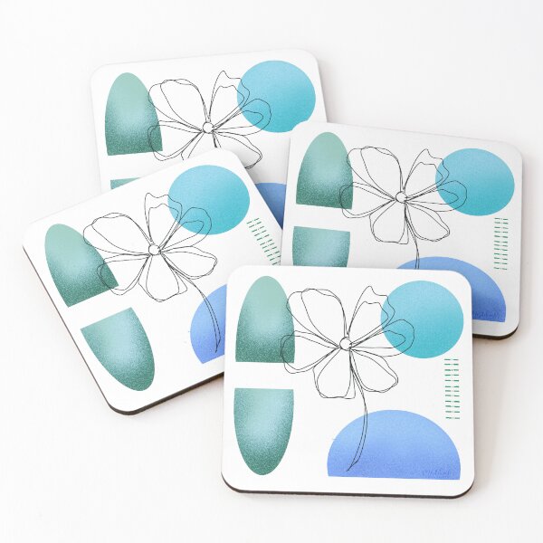 Item preview, Blue flower line art line art designed and sold by MoTekent.