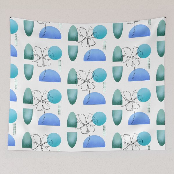 Item preview, Blue flower line art line art designed and sold by MoTekent.