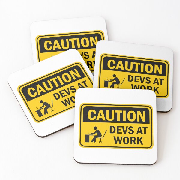 Item preview, Caution Devs at Work designed and sold by HYPERJB.
