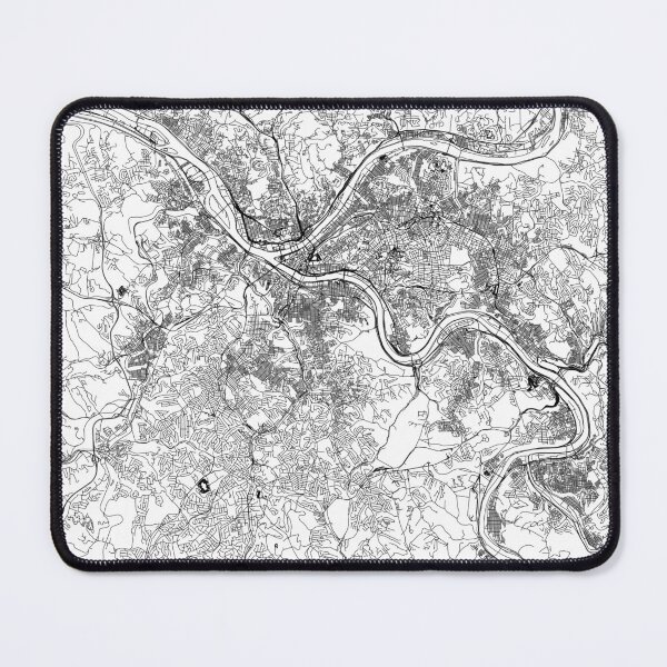 Item preview, Pittsburgh White Map designed and sold by multiplicitymap.