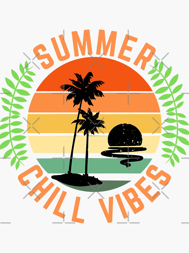 "Summer Chill Season Retro Vintage" Sticker by MatthewEunice2 Redbubble