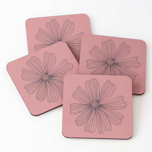 Item preview, Line art of a floral flower - pink designed and sold by Eve :).