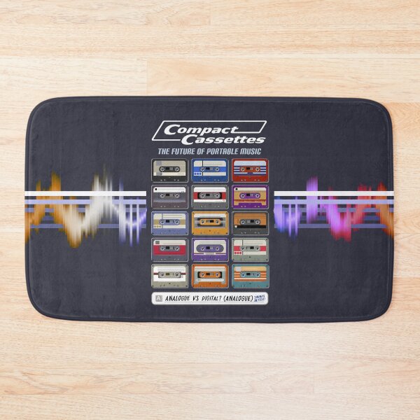 Item preview, Compact Cassettes - The Future of Portable Music (Analogue VS Digital? Analogue Sounds Better!) Retro Style ad for Audio Tapes (White Text) designed and sold by RetroTeeStudio.