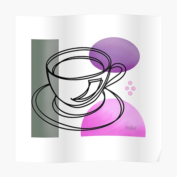 Love my coffee line art Poster