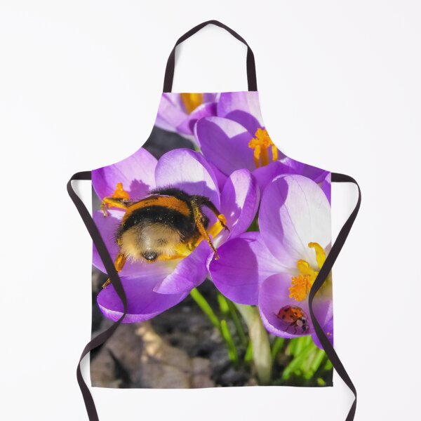 Item preview, Queen Bumblebee and Ladybug on Purple Crocus | Bumblebee bumblebees in the butt designed and sold by sopfanna.