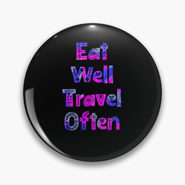 Item preview, Eat Well Travel Often Positive Saying Hot Pink Abstracts  designed and sold by AMSonArt.