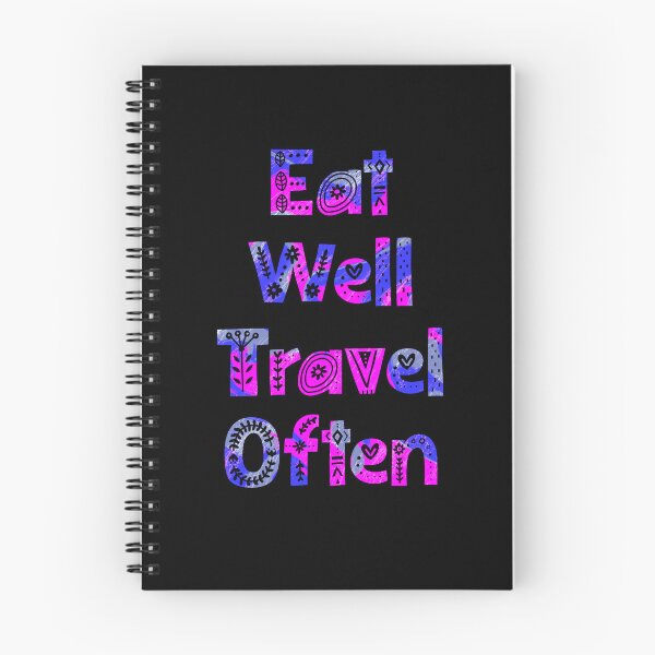 Item preview, Eat Well Travel Often Positive Saying Hot Pink Abstracts  designed and sold by AMSonArt.