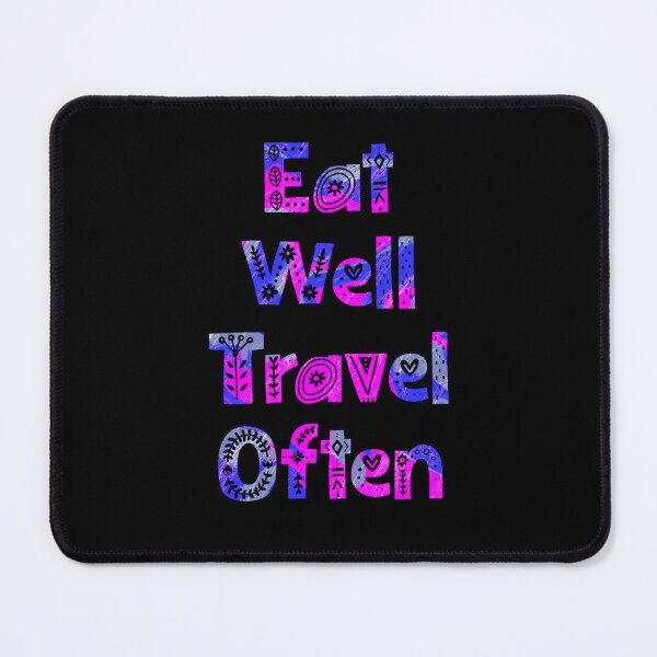 Item preview, Eat Well Travel Often Positive Saying Hot Pink Abstracts  designed and sold by AMSonArt.