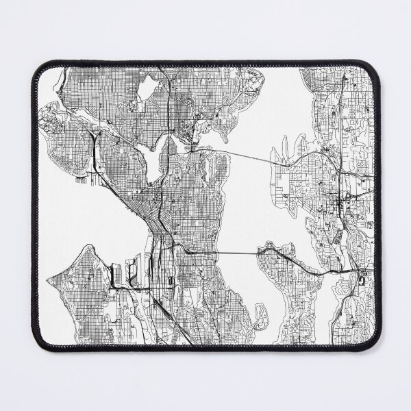Item preview, Seattle White Map designed and sold by multiplicitymap.