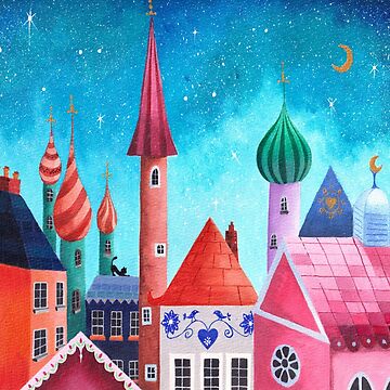 Artwork thumbnail, Whimsical Town by Imogen Boshstar Art