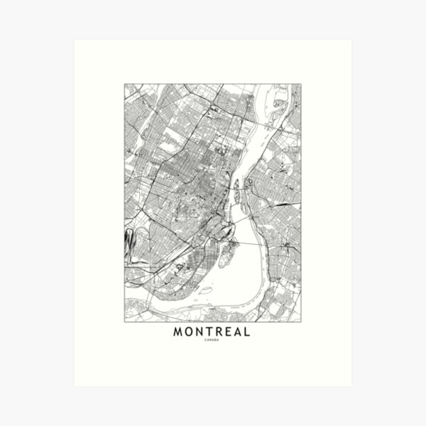 Item preview, Montreal White Map designed and sold by multiplicitymap.
