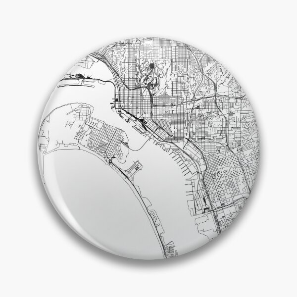 Item preview, San Diego White Map designed and sold by multiplicitymap.