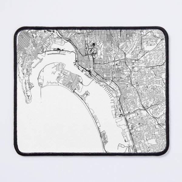 Item preview, San Diego White Map designed and sold by multiplicitymap.