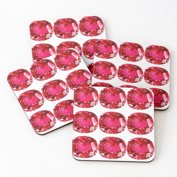 Item preview, Cushion Cut Ruby Gemstone Pattern – July Birthstone designed and sold by DigitalGemArt.