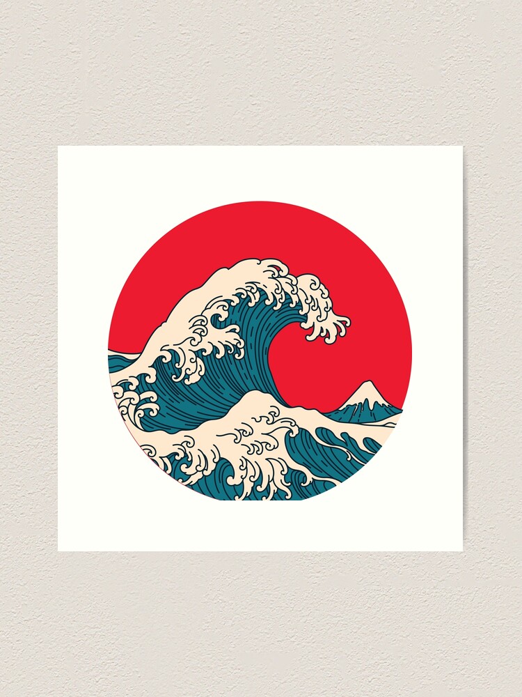 Pop Socket Anime Japanese Wave Art Classic Wave Art Art Print