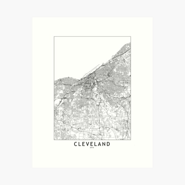 Item preview, Cleveland White Map designed and sold by multiplicitymap.