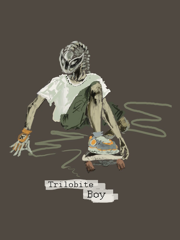 Thumbnail 7 of 7, Essential T-Shirt, Trilobite Boy sk8 designed and sold by flyingtrilobite.