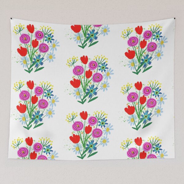 Item preview, botanical bright flowers on the theme of ecology designed and sold by sonaadalian.