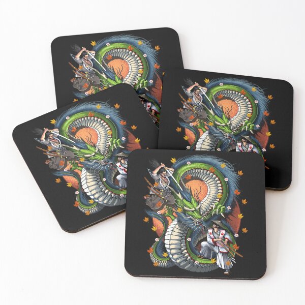 Item preview, Japanese Samurai Dragon Battle designed and sold by SharonLux.