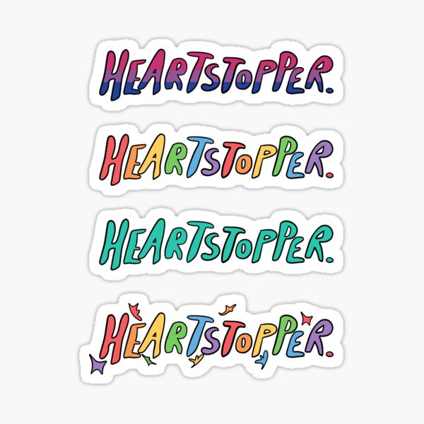heartstopper logo with rainbow, bisexual flag Sticker