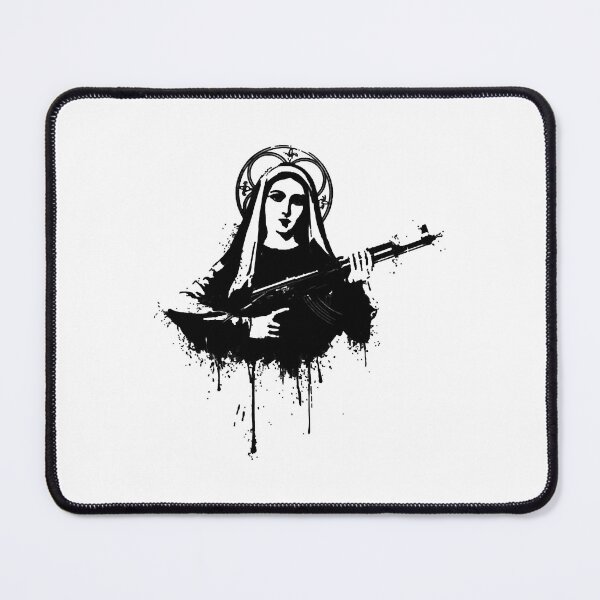 Item preview, Virgin Mary with Kalashnikovs AK47 designed and sold by SharonLux.