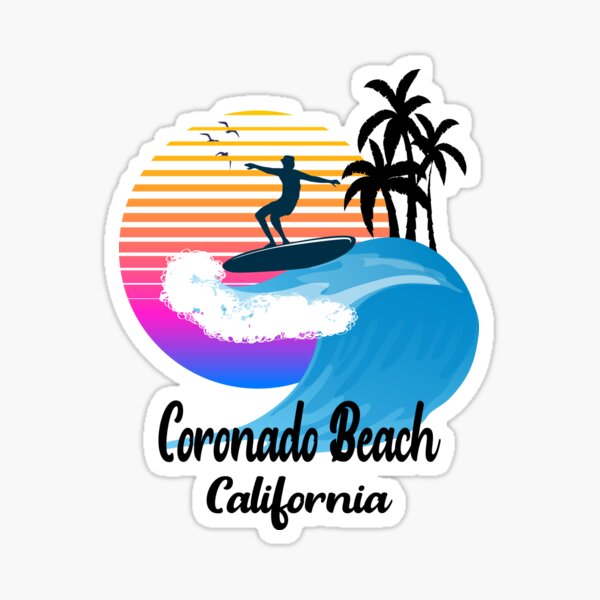 Item preview, Coronado Beach California Seaside Retro Sunset designed and sold by mountainadora.